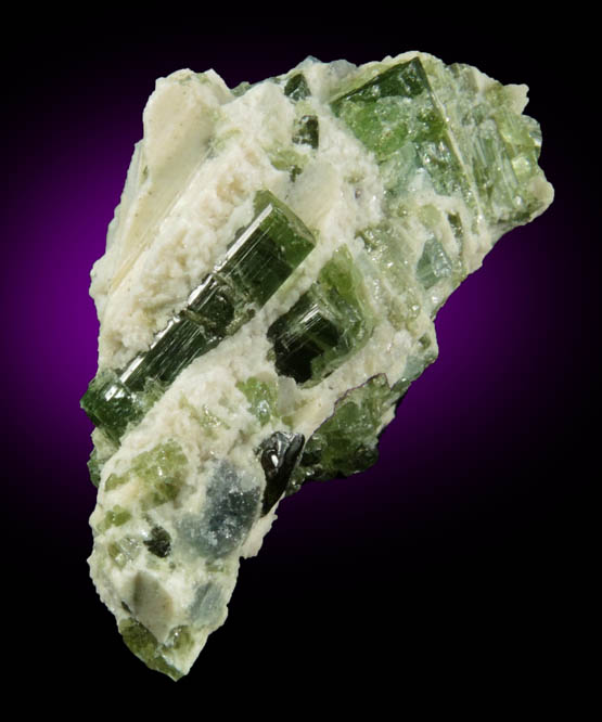 Elbaite Tourmaline in Quartz and Albite from Harvard Quarry, Noyes Mountain, Greenwood, Oxford County, Maine