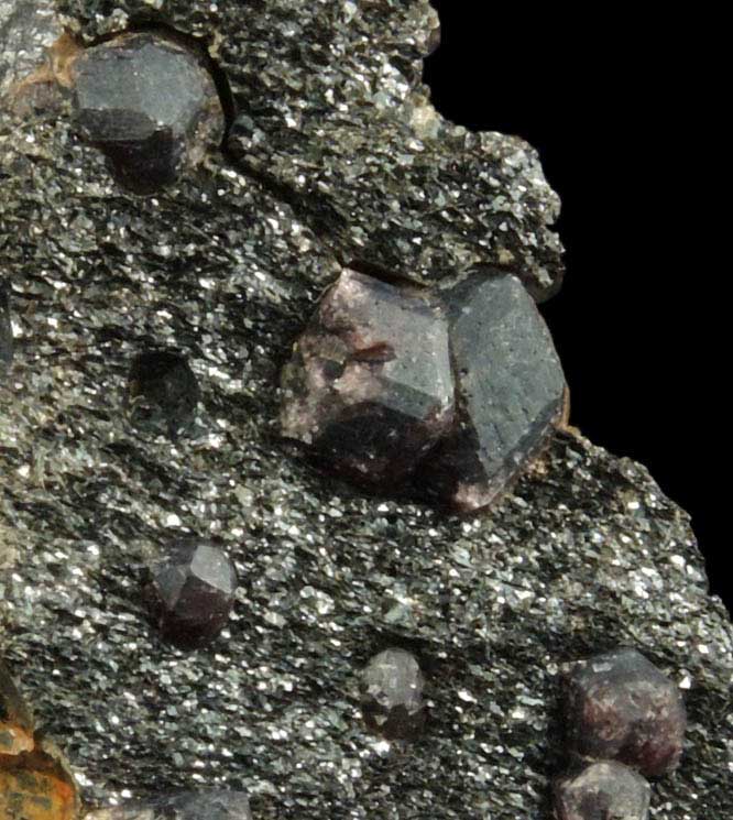 Almandine Garnet and Biotite Mica from Pipeline excavation, south of Diamond Lake, Glastonbury, Hartford County, Connecticut