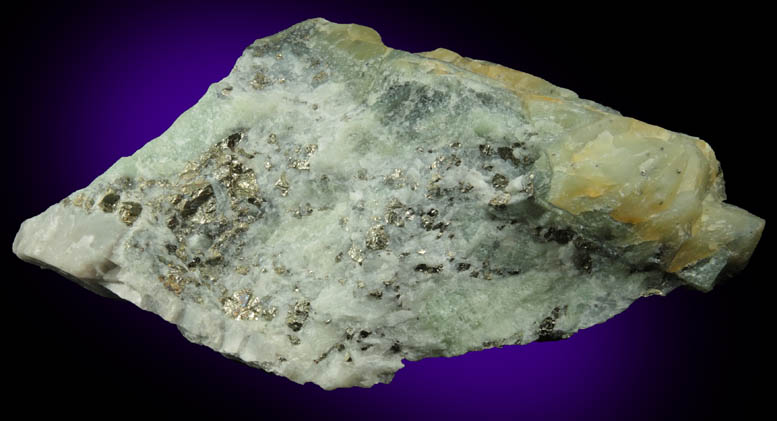 Pyrite in Calcite from Buckwheat Dump, Franklin District, Sussex County, New Jersey