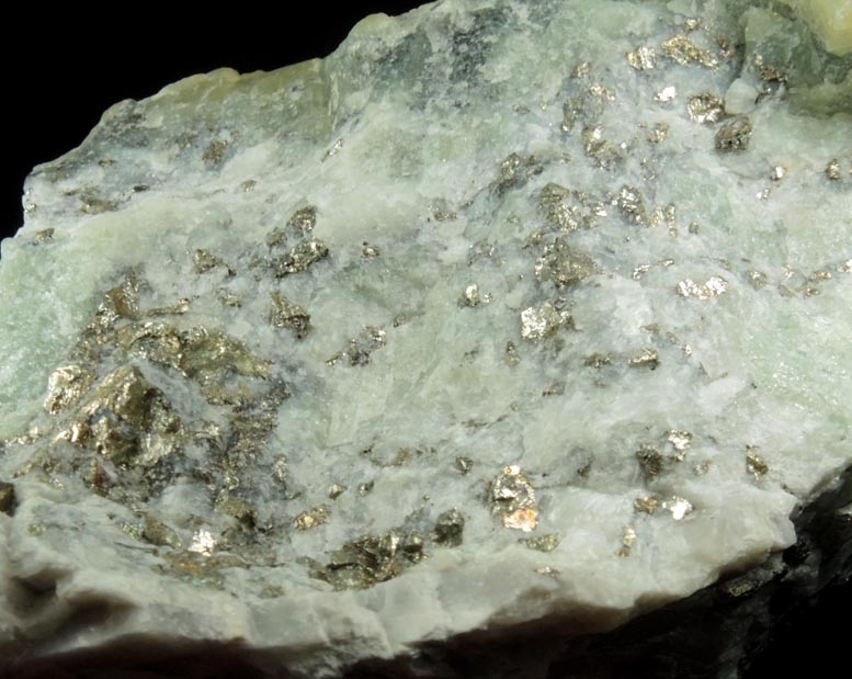 Pyrite in Calcite from Buckwheat Dump, Franklin District, Sussex County, New Jersey