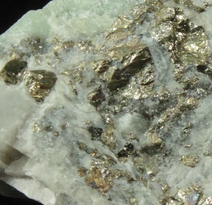 Pyrite in Calcite from Buckwheat Dump, Franklin District, Sussex County, New Jersey