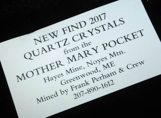 Quartz (scepter habit) from Mother Mary Pocket, Hayes Mine, Noyes Mountain, Greenwood, Oxford County, Maine