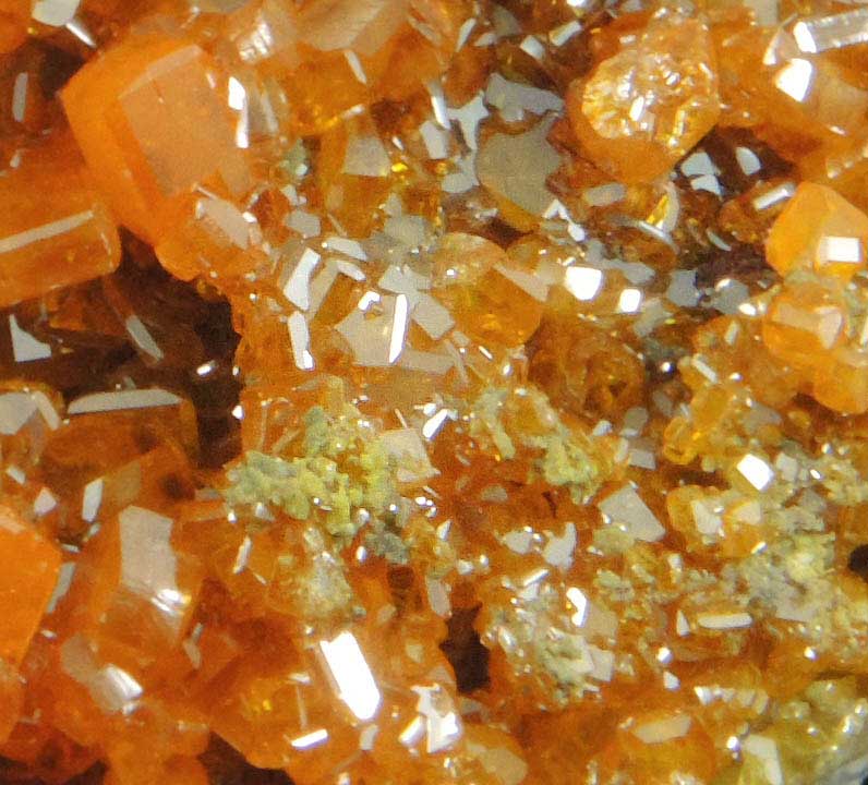 Wulfenite with Mimetite on Calcite from Sierra de Los Lamentos, Chihuahua, Mexico