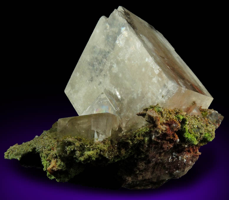 Calcite with Duftite from Tsumeb Mine, 2nd Oxide Zone, Otavi-Bergland District, Oshikoto, Namibia (Type Locality for Duftite)