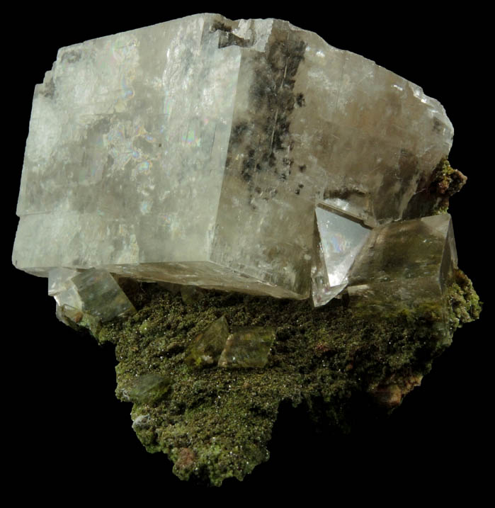 Calcite with Duftite from Tsumeb Mine, 2nd Oxide Zone, Otavi-Bergland District, Oshikoto, Namibia (Type Locality for Duftite)