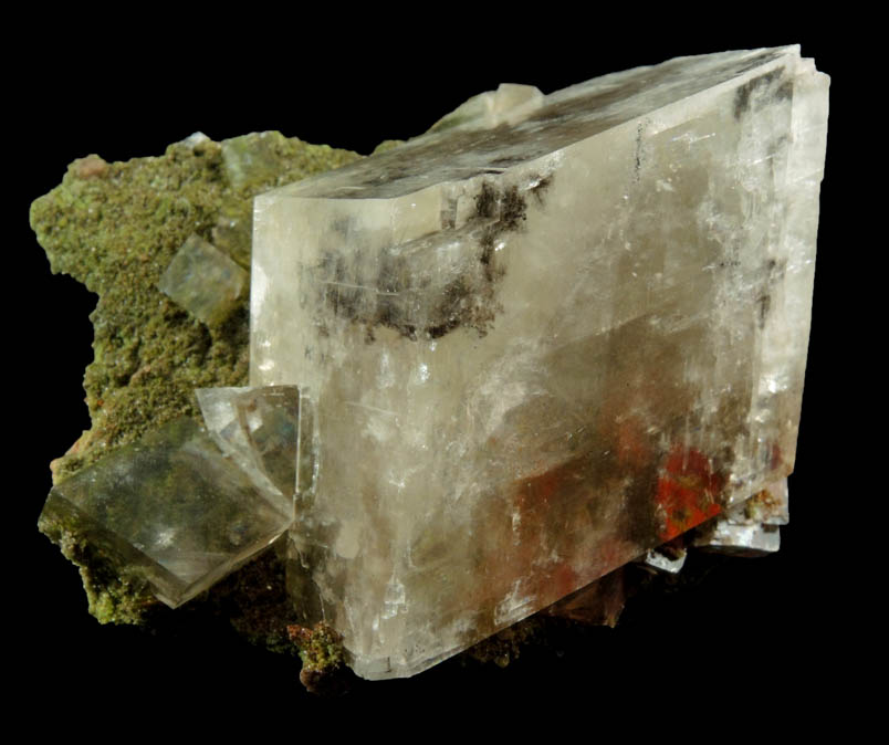 Calcite with Duftite from Tsumeb Mine, 2nd Oxide Zone, Otavi-Bergland District, Oshikoto, Namibia (Type Locality for Duftite)