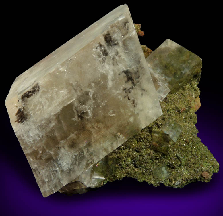 Calcite with Duftite from Tsumeb Mine, 2nd Oxide Zone, Otavi-Bergland District, Oshikoto, Namibia (Type Locality for Duftite)