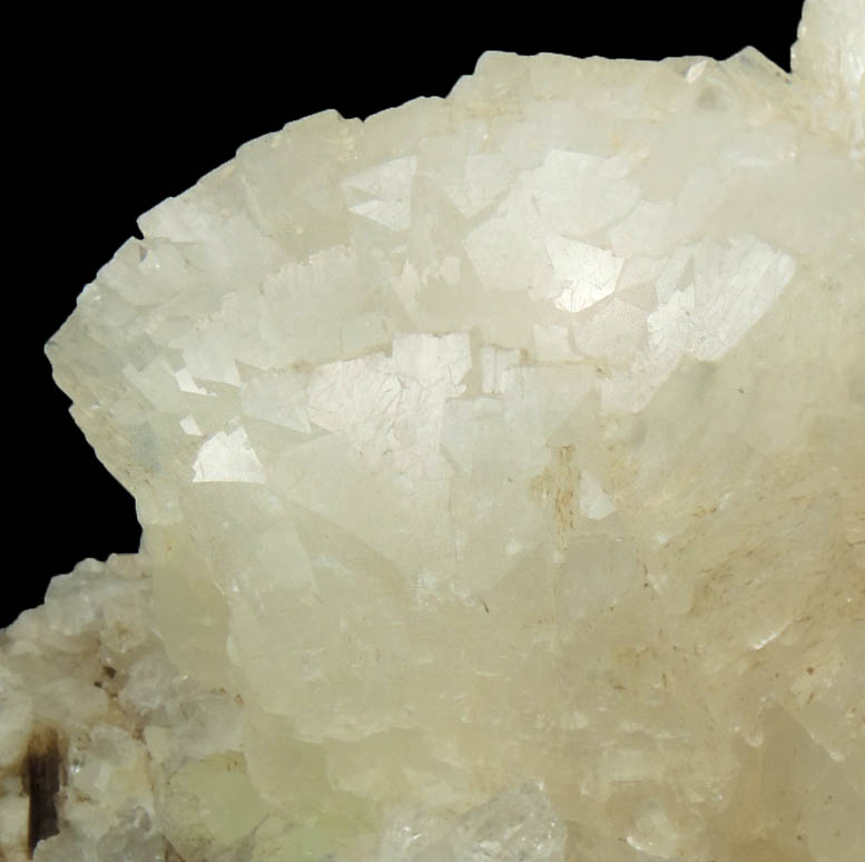 Heulandite and minor Prehnite on Quartz with epimorph after Anhydrite from Prospect Park Quarry, Prospect Park, Passaic County, New Jersey