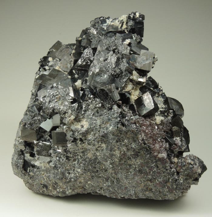 Magnetite (rare cubic and tetrahexahedral crystal form) with minor Sphalerite from ZCA Mine No. 4, Fowler Ore Body, 2500' Level, Balmat, St. Lawrence County, New York