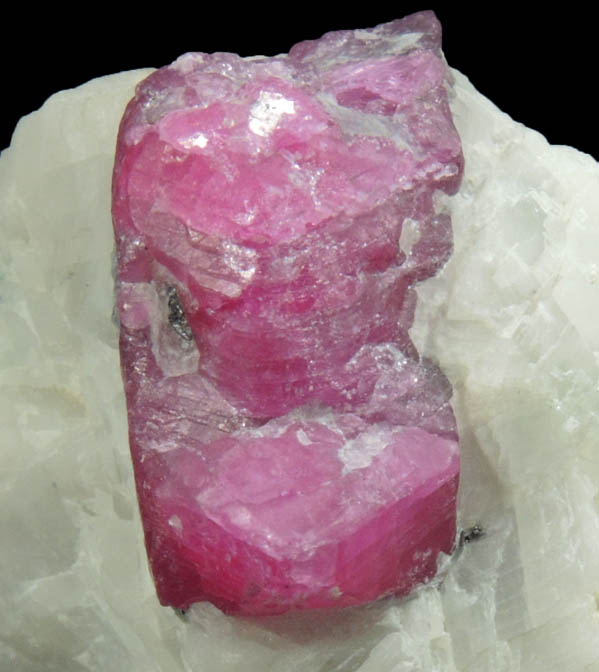 Corundum var. Ruby in marble with minor Pyrite from Jegdalek, Surobi, Kabul, Afghanistan