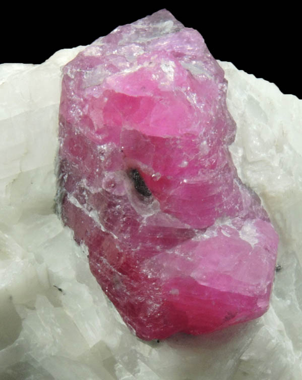 Corundum var. Ruby in marble with minor Pyrite from Jegdalek, Surobi, Kabul, Afghanistan