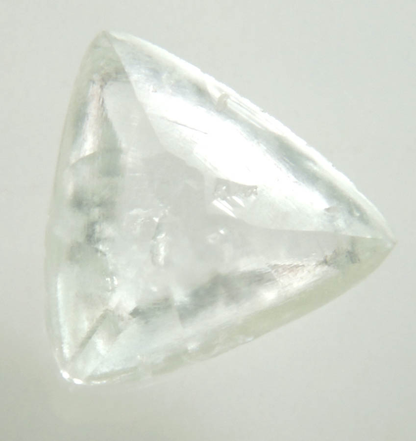 Diamond (0.67 carat cuttable pale-yellow macle, twinned rough diamond) from Diavik Mine, East Island, Lac de Gras, Northwest Territories, Canada