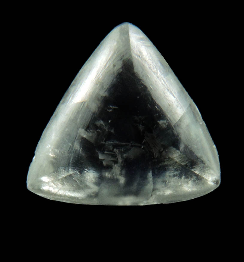 Diamond (0.67 carat cuttable pale-yellow macle, twinned rough diamond) from Diavik Mine, East Island, Lac de Gras, Northwest Territories, Canada