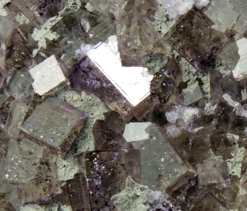 Fluorite with Chalcopyrite inclusions plus minor Calcite from Seata Mine, Aysgarth, Wensleydale, North Yorkshire, England