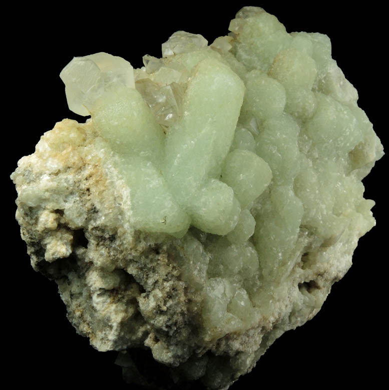 Calcite on Prehnite pseudomorphs after Glauberite from Fanwood Quarry (Weldon Quarry), Watchung, Somerset County, New Jersey