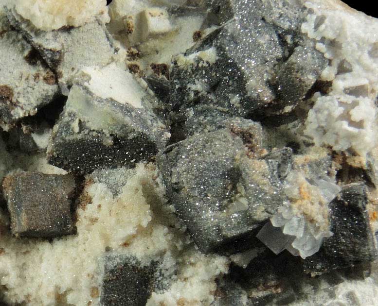 Galena with Anglesite coating plus minor Fluorite from Blanchard Mine, Hansonburg District, 8.5 km south of Bingham, Socorro County, New Mexico