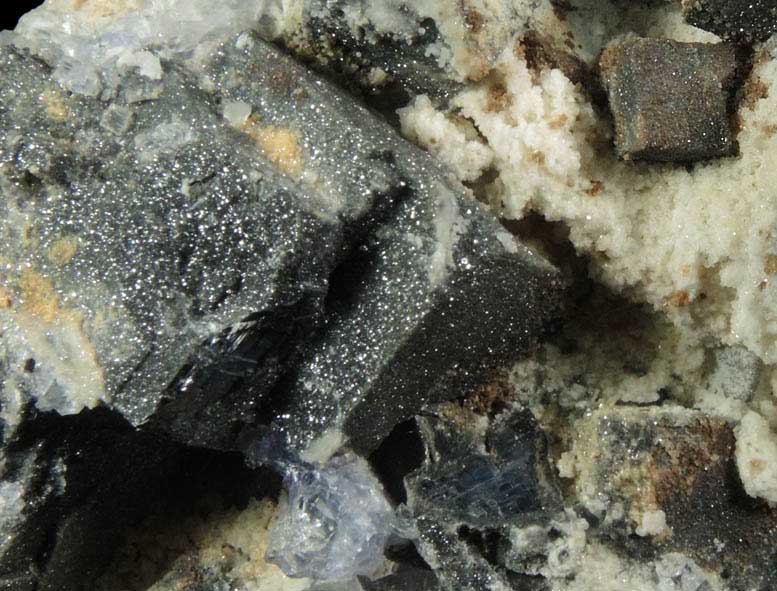 Galena with Anglesite coating plus minor Fluorite from Blanchard Mine, Hansonburg District, 8.5 km south of Bingham, Socorro County, New Mexico