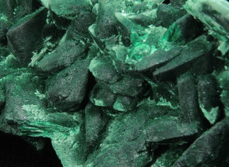 Malachite over Chalcocite-Cuprite pseudomorphs after Azurite from Milpillas Mine, Cuitaca, Sonora, Mexico