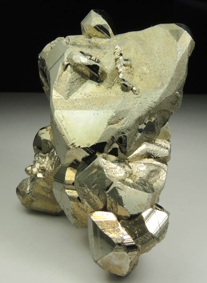 Pyrite (with unusual textured crystal faces) from Huanzala Mine, Huallanca District, Huanuco Department, Peru