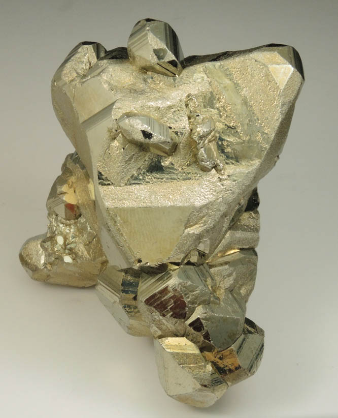 Pyrite (with unusual textured crystal faces) from Huanzala Mine, Huallanca District, Huanuco Department, Peru