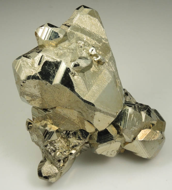 Pyrite (with unusual textured crystal faces) from Huanzala Mine, Huallanca District, Huanuco Department, Peru