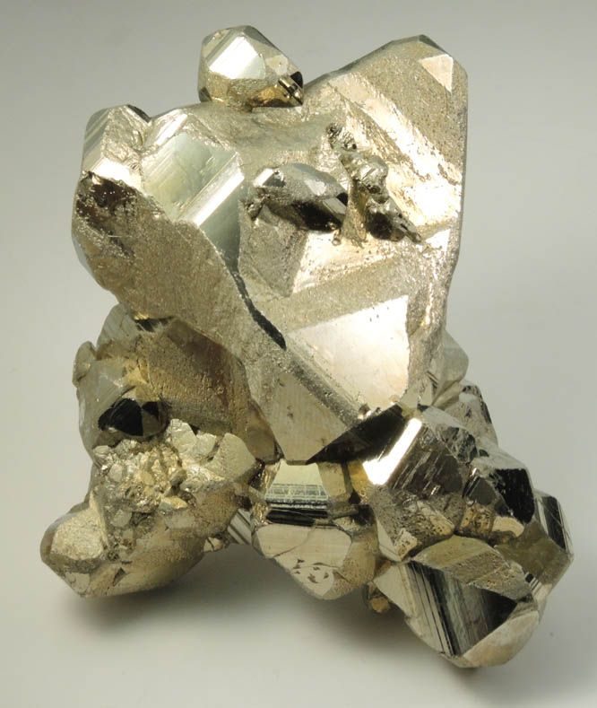 Pyrite (with unusual textured crystal faces) from Huanzala Mine, Huallanca District, Huanuco Department, Peru