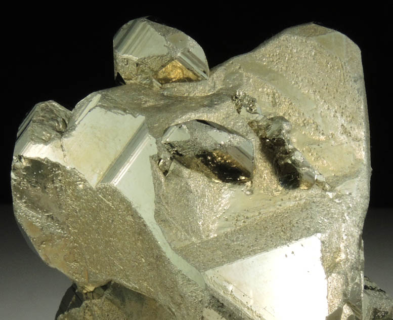 Pyrite (with unusual textured crystal faces) from Huanzala Mine, Huallanca District, Huanuco Department, Peru