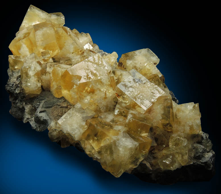 Fluorite on Galena from Hilton Mine, Scordale, 4 km NE of Hilton, Cumbria, England