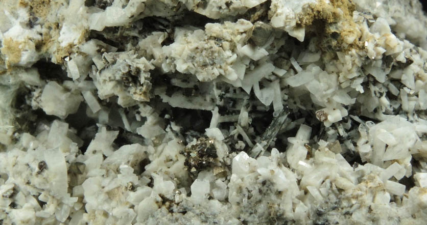 Albite, Pyrite, Sphalerite, Actinolite from Gorge Road construction site, between North Bergen and Cliffside Park, Bergen County, New Jersey