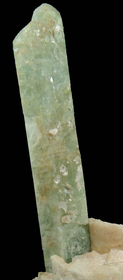 Beryl on Albite from north ridge of Long Hill, Haddam, Middlesex County, Connecticut