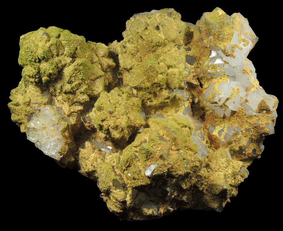 Pyromorphite on Quartz from Sarrowcole Vein, Laverock Hall, Leadhills, South Lanarkshire, Strathclyde, Scotland