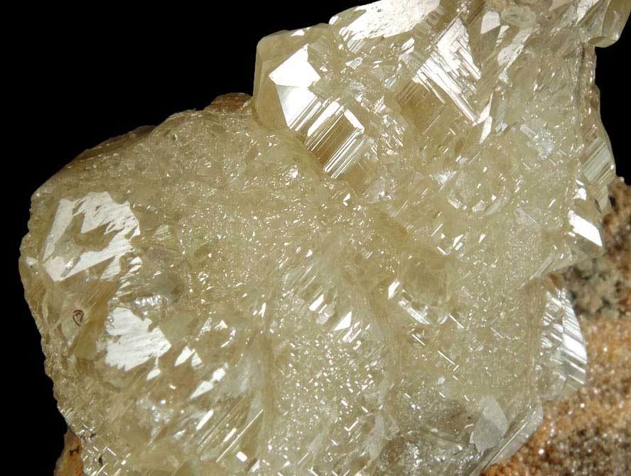 Cerussite (di-pyramidal twinned crystals) over Dolomite from Mibladen, Haute Moulouya Basin, Zeida-Aouli-Mibladen belt, Midelt Province, Morocco