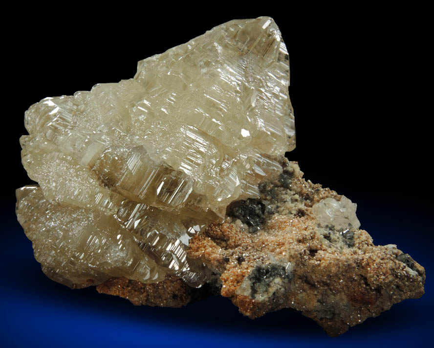 Cerussite (di-pyramidal twinned crystals) over Dolomite from Mibladen, Haute Moulouya Basin, Zeida-Aouli-Mibladen belt, Midelt Province, Morocco