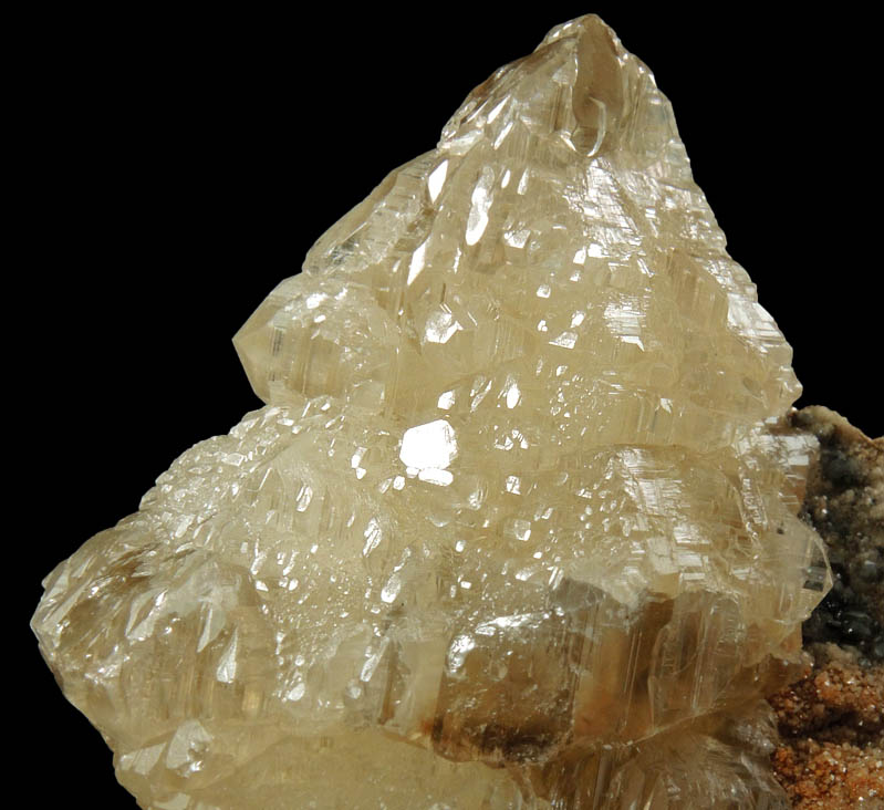 Cerussite (di-pyramidal twinned crystals) over Dolomite from Mibladen, Haute Moulouya Basin, Zeida-Aouli-Mibladen belt, Midelt Province, Morocco