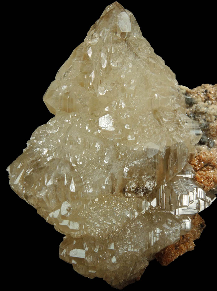 Cerussite (di-pyramidal twinned crystals) over Dolomite from Mibladen, Haute Moulouya Basin, Zeida-Aouli-Mibladen belt, Midelt Province, Morocco