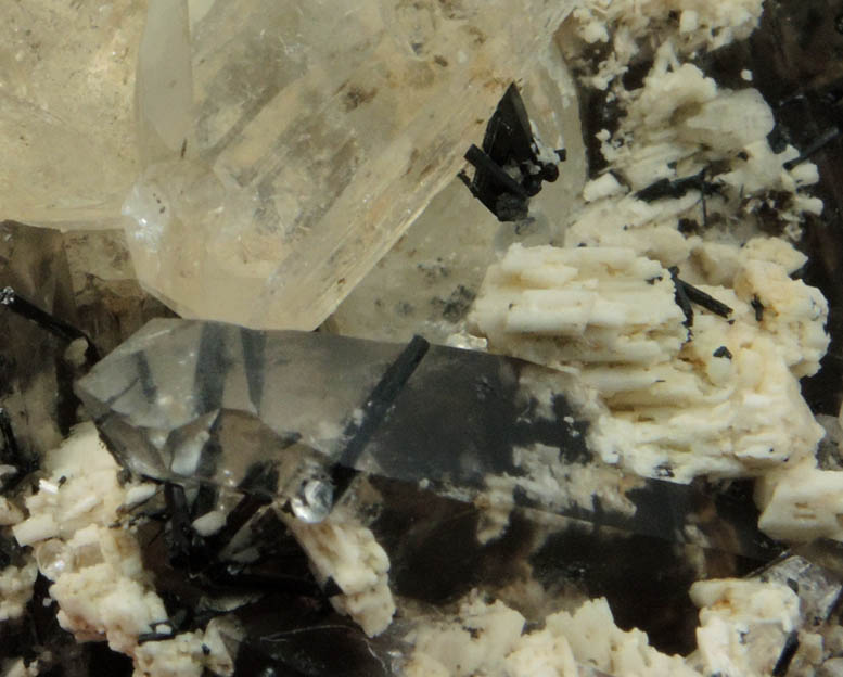 Topaz over Quartz, Schorl Tourmaline, Microcline, Hyalite Opal from Kleine Spitzkoppe, 47 km WNW of Usakos, Erongo region, Namibia