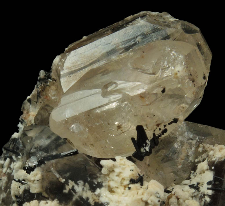 Topaz over Quartz, Schorl Tourmaline, Microcline, Hyalite Opal from Kleine Spitzkoppe, 47 km WNW of Usakos, Erongo region, Namibia