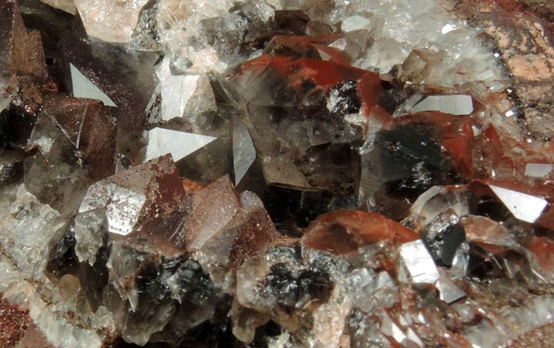 Quartz var. Smoky Quartz with Hematite inclusions from Auchenlosh Quarry, Dalbeattie, Dumfries & Galloway, Scotland