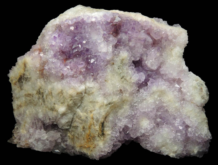 Quartz var. Amethyst Quartz with minor Goethite inclusions from Pearl Station, Thunder Bay District, Ontario, Canada