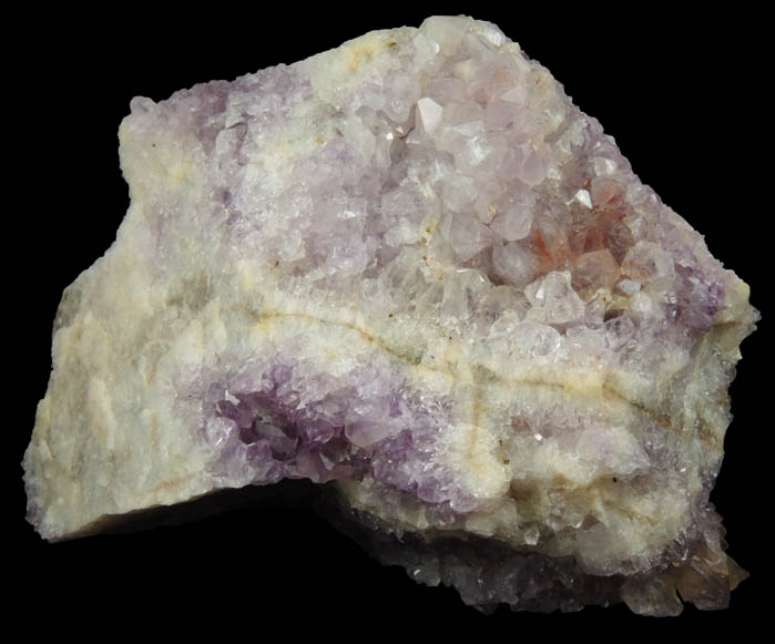 Quartz var. Amethyst Quartz with minor Goethite inclusions from Pearl Station, Thunder Bay District, Ontario, Canada