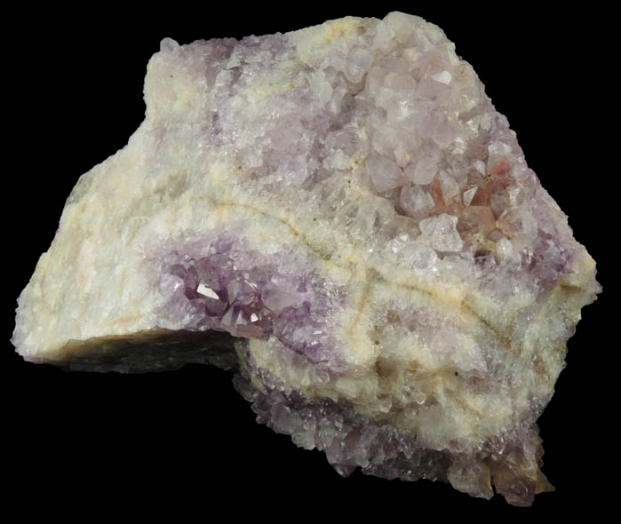 Quartz var. Amethyst Quartz with minor Hematite inclusions from Pearl Station, Thunder Bay District, Ontario, Canada