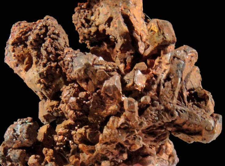 Copper (crystallized native copper crystals) from Tsumeb Mine, Otavi-Bergland District, Oshikoto, Namibia