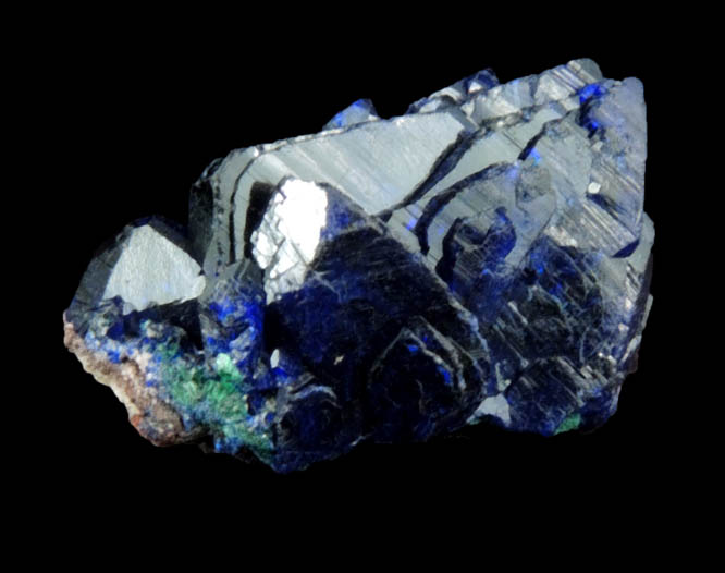 Azurite with Malachite core from Milpillas Mine, Cuitaca, Sonora, Mexico