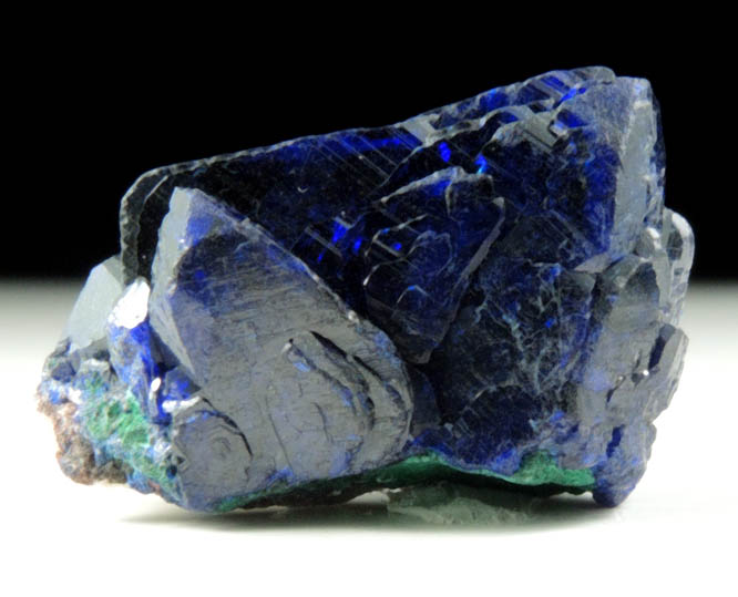 Azurite with Malachite core from Milpillas Mine, Cuitaca, Sonora, Mexico