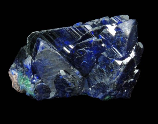 Azurite with Malachite core from Milpillas Mine, Cuitaca, Sonora, Mexico