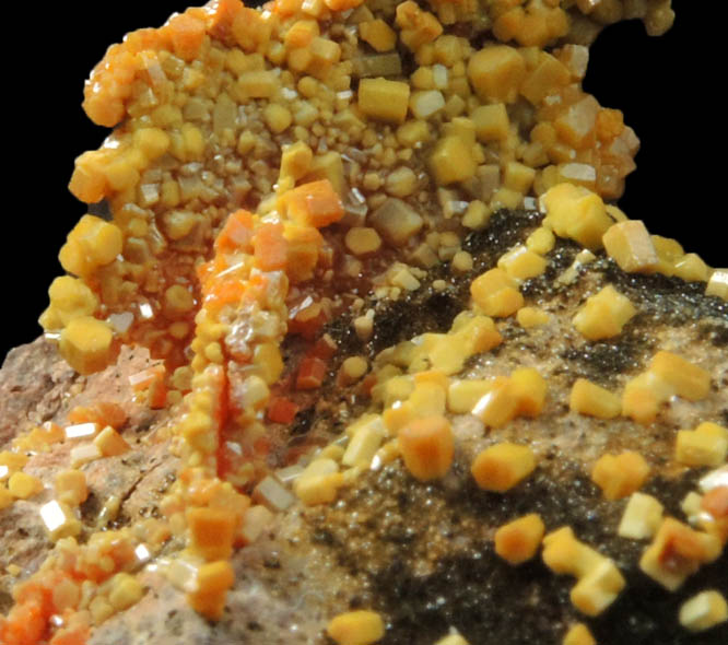 Vanadinite pseudomorphs after Wulfenite from Rowley Mine, 20 km northwest of Theba, Painted Rock Mountains, Maricopa County, Arizona