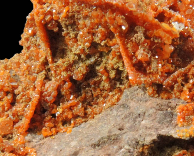 Vanadinite pseudomorphs after Wulfenite from Rowley Mine, 20 km northwest of Theba, Painted Rock Mountains, Maricopa County, Arizona