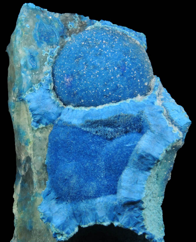 Quartz over Shattuckite from Kandesei, Kaokoveld, Namibia