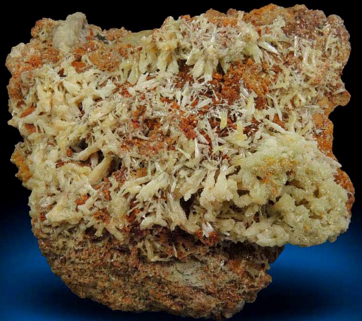 Mimetite over Calcite-Smithsonite from Tsumeb Mine, Otavi-Bergland District, Oshikoto, Namibia