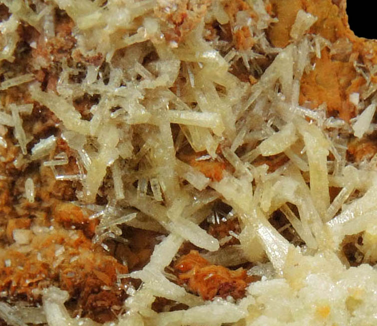 Mimetite over Calcite-Smithsonite from Tsumeb Mine, Otavi-Bergland District, Oshikoto, Namibia